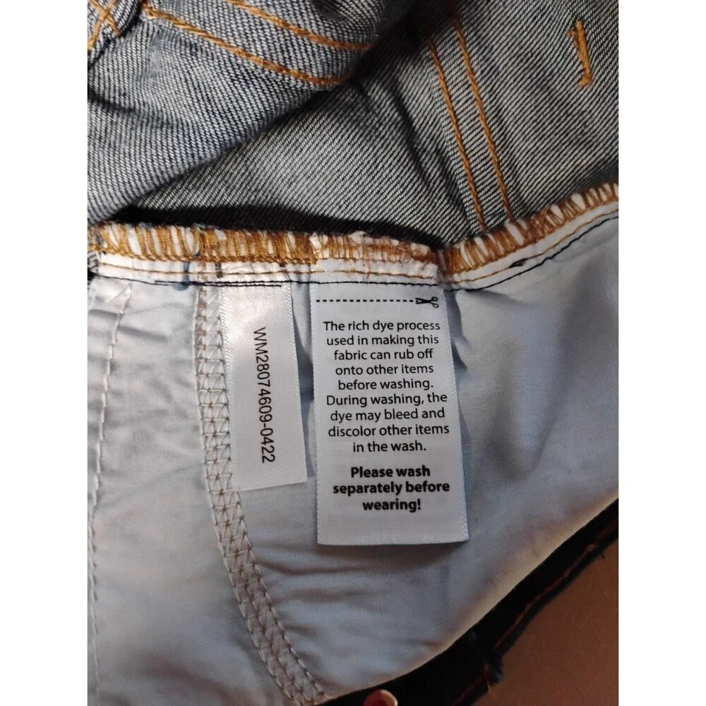 Wonder Nation Size 14 Girls Adjustable Dark Blue Denim Jeans Straight Leg